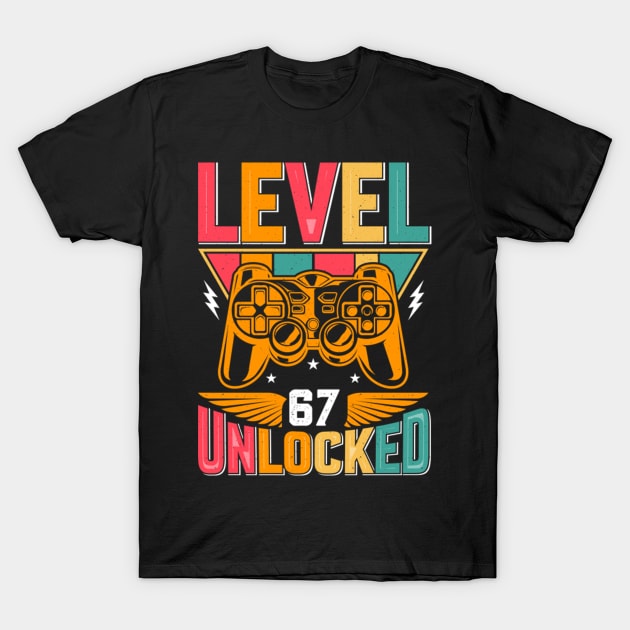 Level 67 Unlocked Awesome Since 1956 Funny Gamer Birthday T-Shirt by susanlguinn